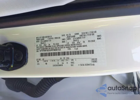 2023 Ford F-150 Platinum from USA, damaged, VIN 1FTFW1ED3PFB98722